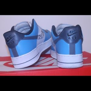 Nike custom Air Force 1s blue and grey